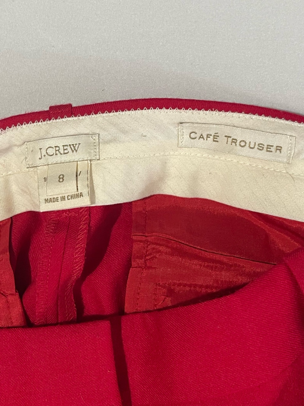 J. Crew 100% Wool Red Cafe Trouser Workwear Pants Size 8 - Picture 3 of 9